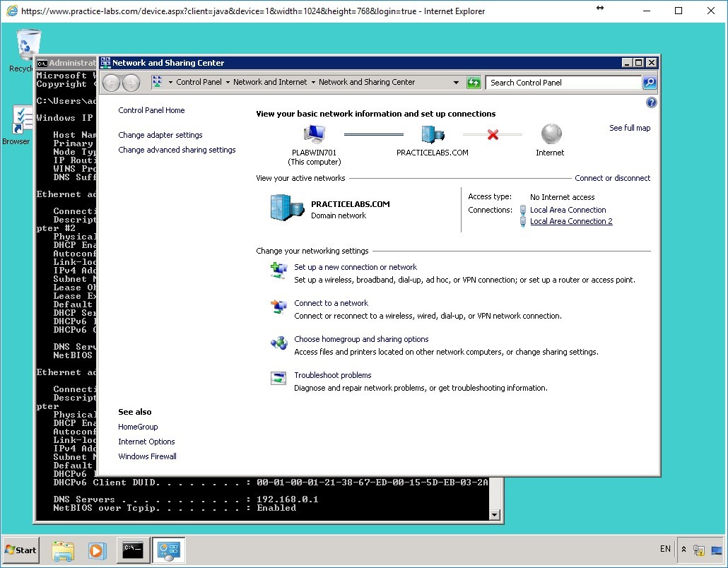 Practice Labs screenshot.